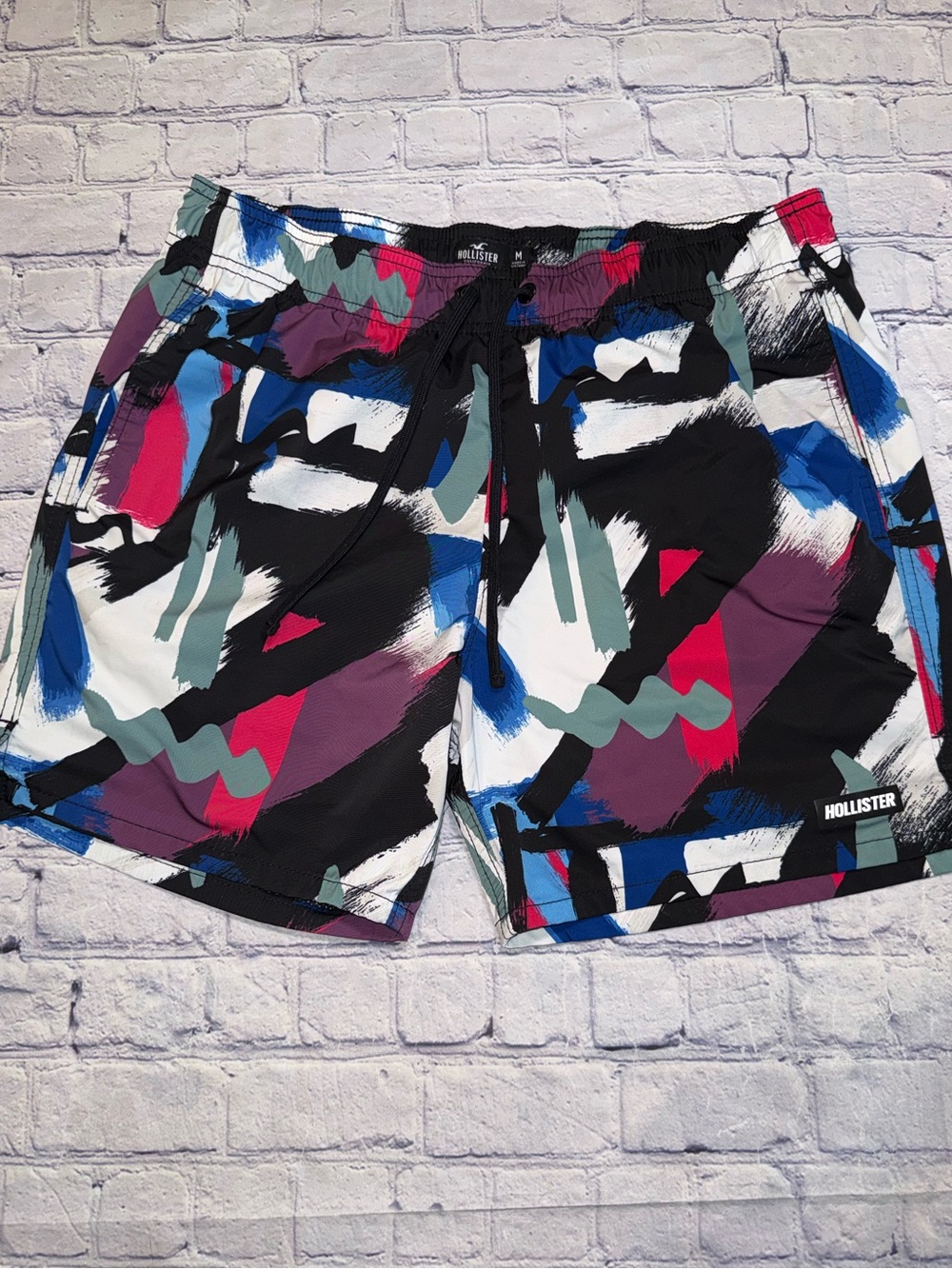Hollister Men's Abstract Brushstroke Swim Trunks